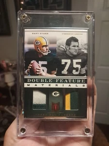 2012 MOMENTUM GOLD /25 BART STARR FORREST GREGG GAME USED DUAL PRIME PATCH HOF - Picture 1 of 2