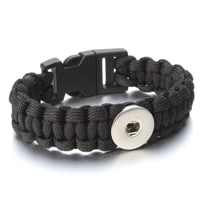 Choose Size | Snap Jewelry Ginger Charm Paracord Bracelet Fits 18MM 20MM Buttons - Image 1 of 4