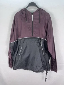 Pullover nylon con cappuccio rosso e nero vintage anni 90 Old Navy uomo S giacca anorak - Foto 1 di 11