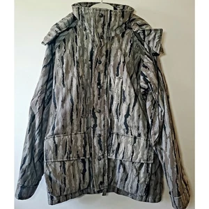 Vtg Browning Mens Large Gore-tex Mossy Oak Bottomland Hunting Jacket Snap Hood - Picture 1 of 19