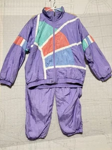 VTG Lavon Track Suit Womens Sz Petite M Windbreaker Jacket Pants Set Pink Purple - Picture 1 of 15