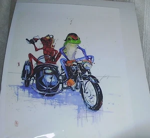 Impresión Barton J DeGraaf "Conductor designado" 65/150 ranas firmadas motocicleta 9"x13" - Imagen 1 de 5