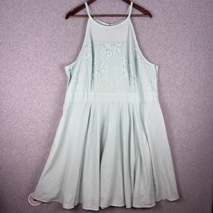 Torrid Midikleid Damen 20 Grün Neckholder Fit & Flare Spitze Ärmellos Party - Bild 1 von 13