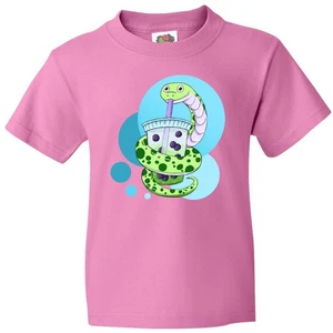 Inktastic Snake With Green Boba Tea Youth T-Shirt Animals Drinking Cute Sweet Jc - Picture 1 of 5