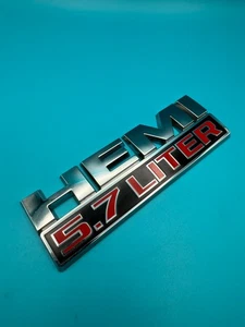 OEM 2013 - 2018 Dodge Ram HEMI 5.7 LITER Emblem Chrome Fender Badge 68149700AA - Picture 1 of 6