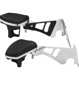 Adjustable Rear Passenger Arm Rests &Drink Holder For Harley Touring Glide 97-13 - Picture 1 of 10