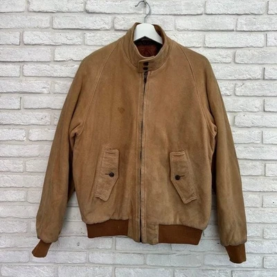 Años 80 Hecho en EE. UU. [Oso Dorado] Acolchado Gamuza Harrington Chaqueta Garra Foto 1 de 4