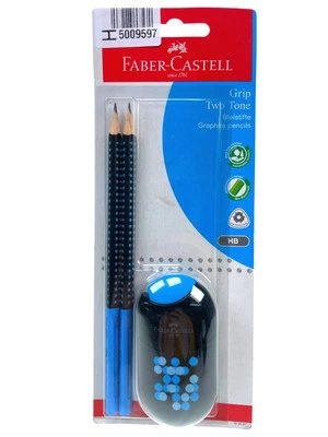 Set Grip Two Tone 2 Bleistifte mit Radierer-/Spitzer-Kombination- blau - Bild 1 von 3