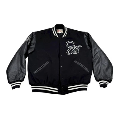 Vtg 90's Ciroc Boyz Jacket Mens 2XL Black Varsity Letterman Leather Sleeves USA - Image 1 of 4