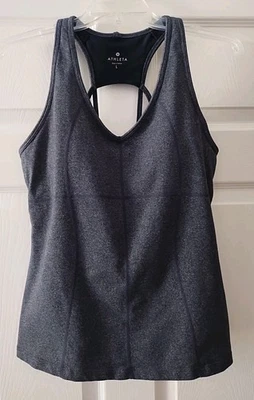 Camiseta sin mangas atlética Athleta Equator cuello en V con tiras espalda deportiva para mujer grande GRIS Foto 1 de 4