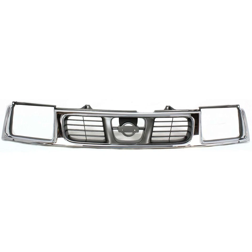 Conjunto de rejilla para Nissan Frontier 1998-2000 carcasa cromada con orificios para faros Foto 1 de 4