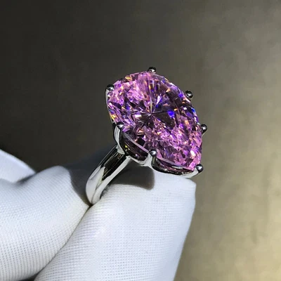 6.0Ct Natural Pink Sapphire Pear Cut Natural Diamond Wedding Ring 14k White Gold - Image 1 of 4