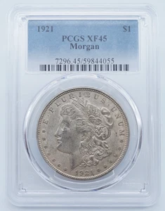 1921 P Morgan Silver $1 Dollar PCGS XF45 - U1037 - Picture 1 of 4