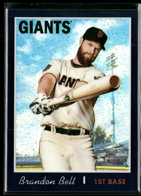 Brandon Belt 2019 Topps Heritage cromo refractor negro/70 #THC-250 GIGANTES Foto 1 de 2