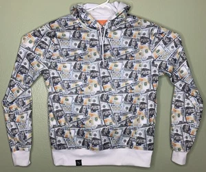 Brooklyn Estándar Para Hombres Pequeño Blanco Billete de $100 Gráfico Urbano Divertido Pullover Sudadera con Capucha - Imagen 1 de 5
