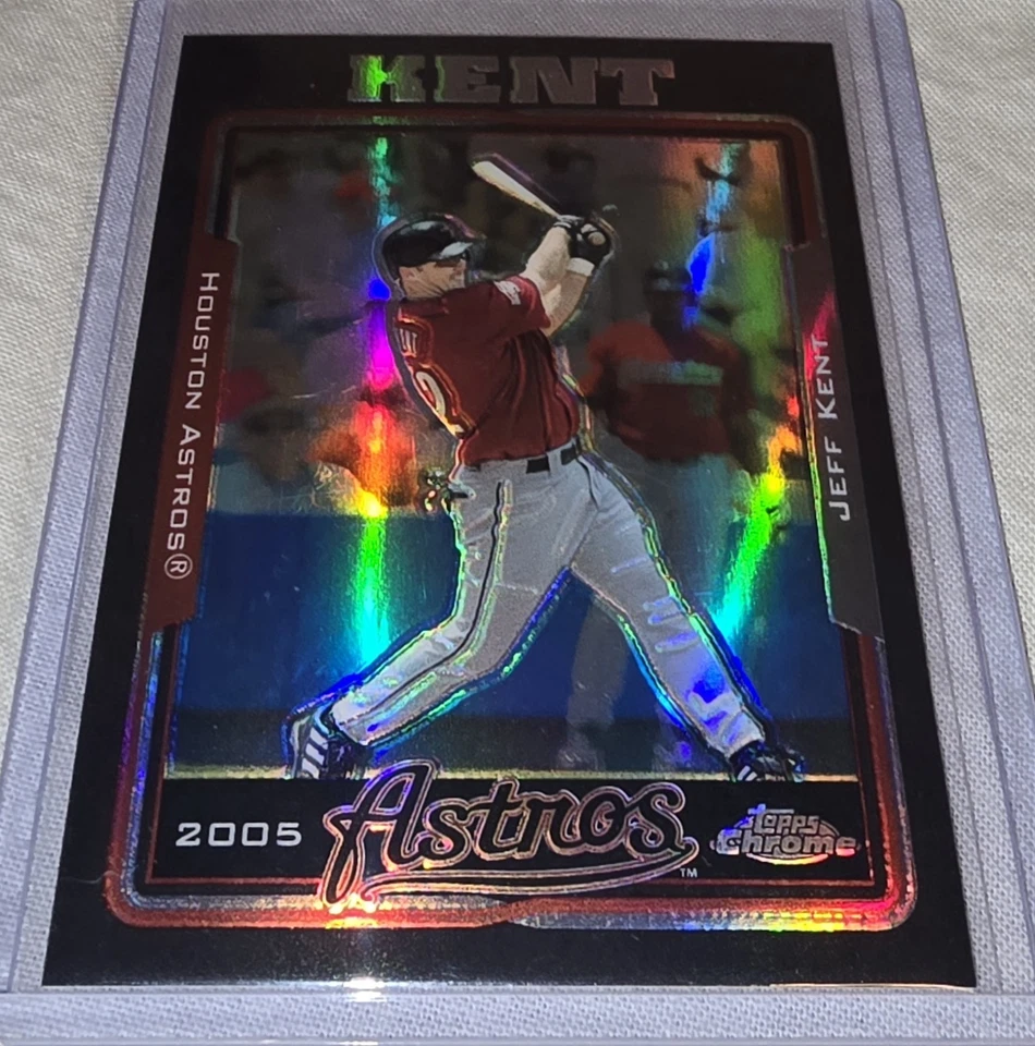 Jeff Kent 2005 Topps Chrome RARE #/225 BLACK REFRACTOR SP #140 #2B - Image 1 of 4