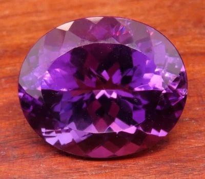 Rare Vintage Gem Amethyst Brazil Fine Natural Oval Cut 34.5 CT. 23 x 20 mm #803 - Image 1 of 4