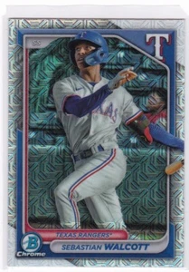Sebastian Walcott MOJO REFRACTOR 2024 Bowman #BCP-81 Texas Rangers - Picture 1 of 6