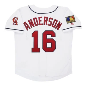 Camiseta blanca local Garret Anderson 1994 California Angels para hombre con parche 125 - Imagen 1 de 5