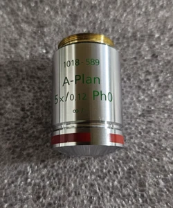 Zeiss A-Plan 5x 0,12 Ph0 Phasenkontrast 1018-589 Mikroskop Objektiv - Bild 1 von 2