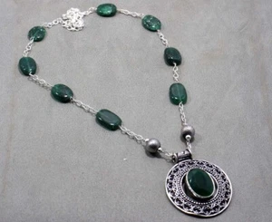 Collar de piedras preciosas con cuentas de aventurina verde ónix verde nueva llegada 18" GW - Imagen 1 de 3