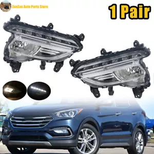 1 Pair LED FogLight Daytime Running Lamp For Hyundai Santa Fe Sport 2016-2018 - Picture 1 of 13