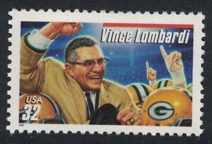 Scott 3147- Vince Lombardi, Football Coach- MNH 32c 1997- unused mint stamp