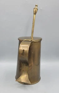 Antique Wall Hanging Mounted Brass Smudge Pot Fire Starter with Ceramic Wand - Picture 1 of 7