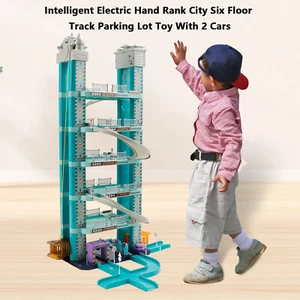 Intelligent Electric Hand Rank City Six Floor Track Parking Lot Toy With 2 Cars. - Picture 1 of 16