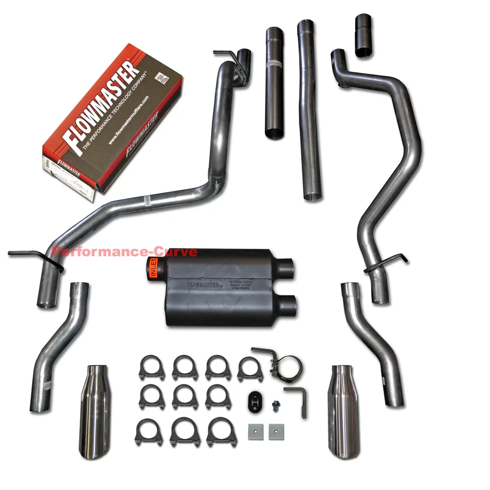 双排气 Flowmaster Super 44 适合 07-13 雪佛兰索罗德 GMC Sierra — 第 1/2 张图片