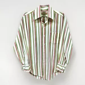 Camicia Vintage Verticale Righe Bottoni JP Bardon Originale Riparazioni Vernice Media - Foto 1 di 19