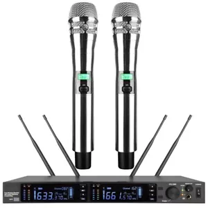 KSM8 Silver 2 Channel Wireless Microphone Dual Handheld Digital System Big LED - Picture 1 of 6