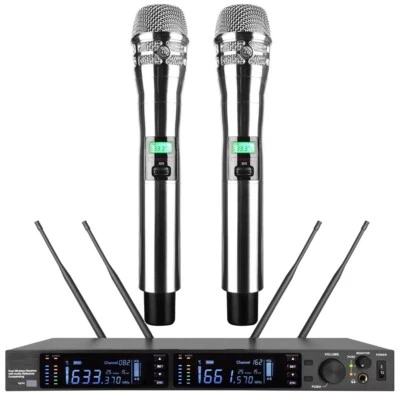 KSM8 Silver 2 Channel Wireless Microphone Dual Handheld Digital System Big LED - Image 1 of 4