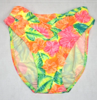 Pantalones de traje de baño vintage S/M años 80 Manhattan ropa de playa fluorescente tropical corte alto Foto 1 de 4