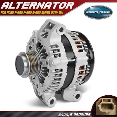 Alternador para Ford F-250 F-350 Super Duty 240A 12V CW polea desacopladora de 6 ranuras Foto 1 de 4