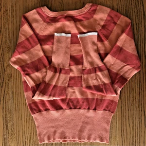 American Eagle Logo Long Sleeve Top Womans Size M Stripes Round Neck Sweater - Picture 1 of 5