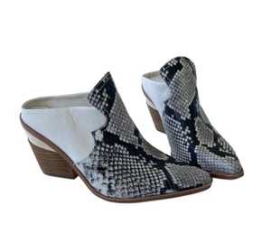 GIANNI BINI Mules donna 6M pelle Macnelle pelle di serpente a punta impilato - Foto 1 di 6