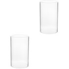 Set of 2 Decorative Candle Clear Holder Classic Glass