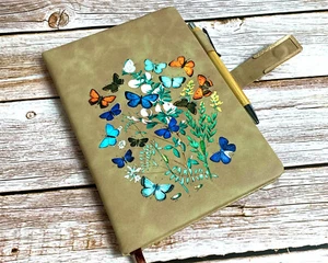 Butterfly Journal Diary A5 Notebook & Pen Set, Page Marker, Hardback, Pen Holder - Picture 1 of 5