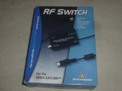 NEW IN BOX SEGA SATURN SYSTEM RF AV SWITCH CABLE ADAPTER OEM NIB PERFORMANCE - Image 1 of 2