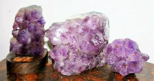 Konvolut 3 Stück Amethyst Drusen. Edelstein, Natur. - Bild 1 von 3