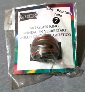 Brand New In Sealed Package "Studio 18 Art Glass Ring" (Multicolor Swirl Size 7) - Picture 1 of 2