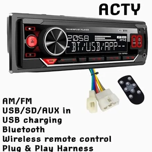 12V Honda Acty Plug & Play 6 /4 Harness Stereo Radio FM Bluetooth USB - Picture 1 of 5