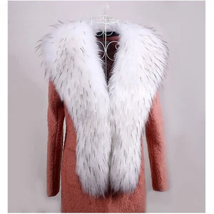 Kunst Waschbär Pelz Schal für Damen Winterjacke Mantel Pelz Dekor Halstücher Schal Kragen - Bild 1 von 30