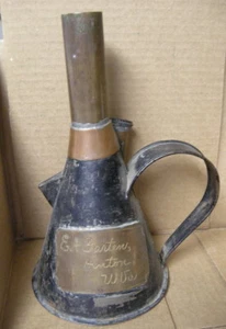 Hinton, WV. COAL MINER'S PRESENTATION TORCH LANTERN. c.1870. Tin & Brass . RARE! - Picture 1 of 11