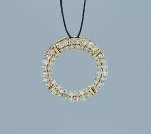 (MA5) 10k Yellow Gold Circle Moissanite Pendant 2.1 Grams 3/4" x3/4" - Picture 1 of 4