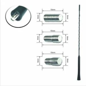 Repuesto Antena Mástil Estéreo Radio Coche Universal 16" Negro Con Adaptadores - Imagen 1 de 2