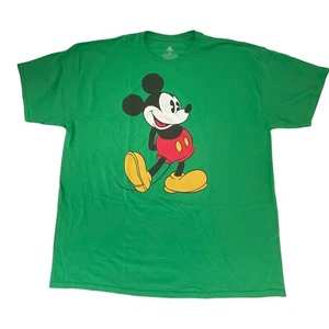 Disney Parks Mickey Mouse GREEN T-Shirt XXL 90'S Christmas St Patricks Day WDW - Picture 1 of 6