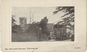 GLÄNZEND RP? POSTKARTE ALL HALLOWS CHURCH TOTTENHAM MIDDLESEX C1908 - Bild 1 von 2