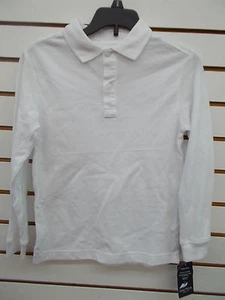 Boys Nautica $28 White Uniform Long Sleeved Polo Shirt Size 6 - 14/16 - Picture 1 of 4